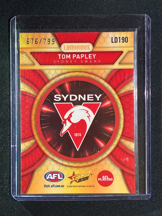 2025 Select Footy Stars TOM PAPLEY Luminous Dragon Scales 676/799 #190