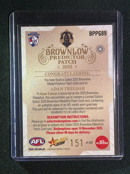 2025 Select Footy Stars ADAM TRELOAR Brownlow Predictor Patch Gold 151/220 #89