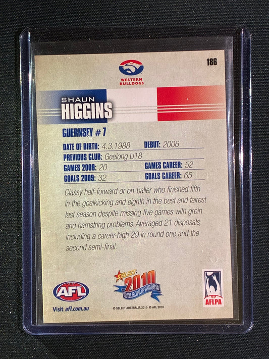 2010 Select Champions SHAUN HIGGINS Base Signature Auto IP #186