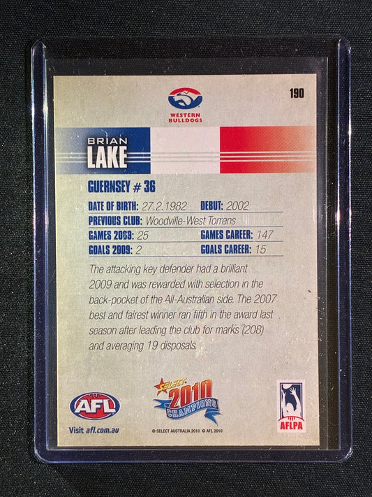 2010 Select Champions BRIAN LAKE Base Signature Auto IP #190