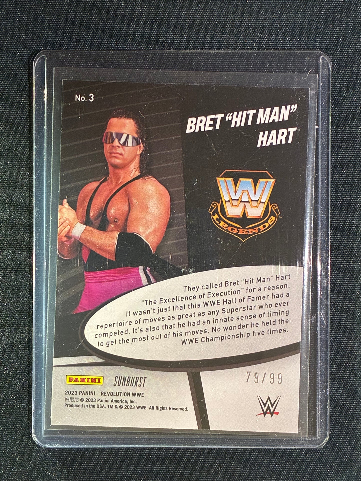 2023 Revolution WWE BRET "HIT MAN" HART Star Gazing Sunburst 79/99 #3
