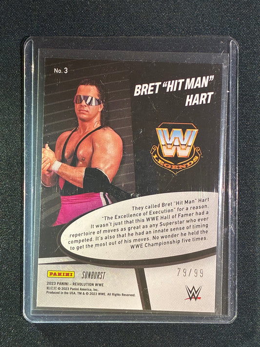 2023 Revolution WWE BRET "HIT MAN" HART Star Gazing Sunburst 79/99 #3