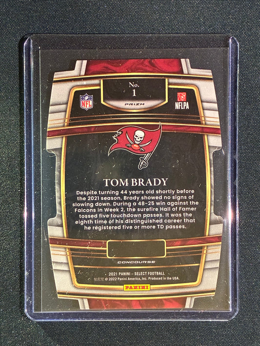 2021 Select TOM BRADY Concourse Black White and Gold Die-Cut Prizm #1