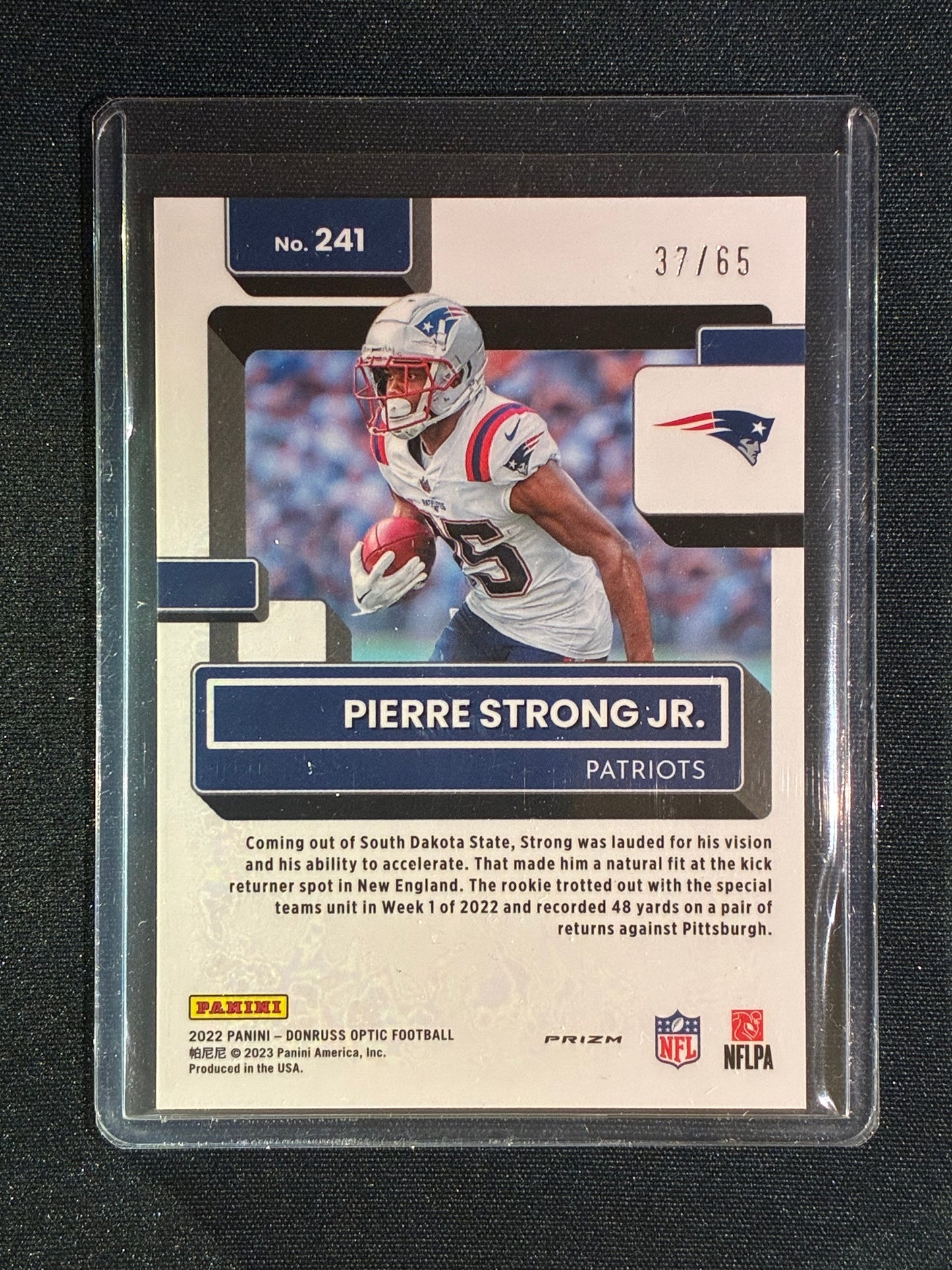 2022 Donruss Optic PIERRE STRONG JR. Rated Rookie Electricity 37/65 #241