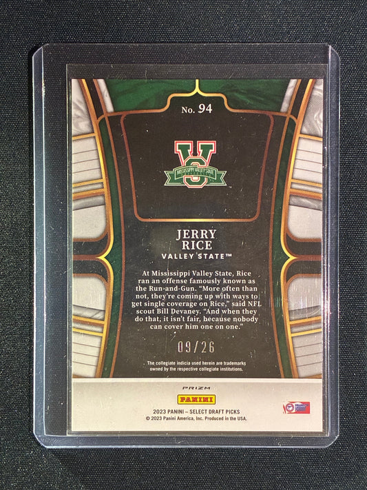 2023 Select Draft Picks JERRY RICE Orange Pulsar 9/26 #94