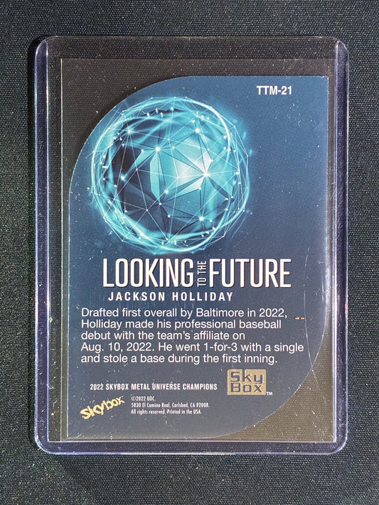 2022 Skybox Metal Universe Champions JACKSON HOLLIDAY Looking to the Future Rookie Die-Cut #21