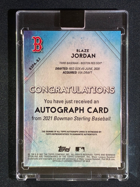 2021 Bowman Sterling BLAZE JORDAN Prospect Auto White Sparkle 99/99 #BJ