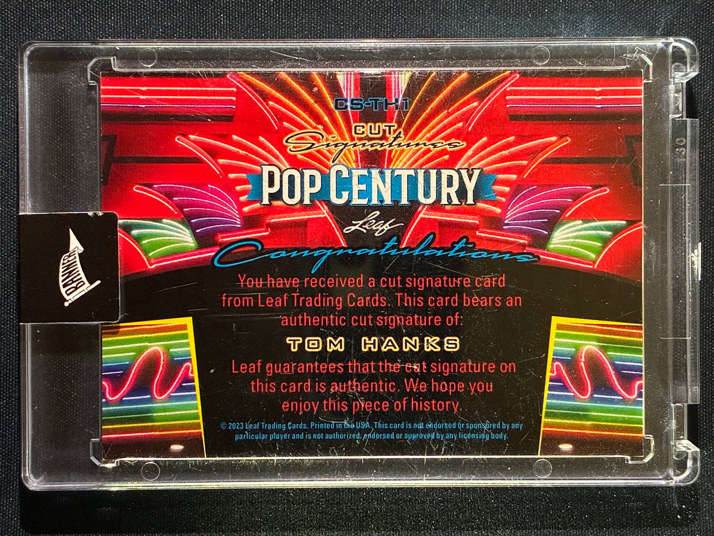 2023 Leaf Pop Century TOM HANKS Cut Signature Auto 1/1 #TH1