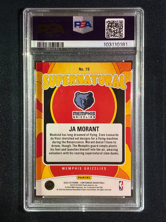 2023-24 Contenders JA MORANT Supernatural Base #19 PSA 9 (181)