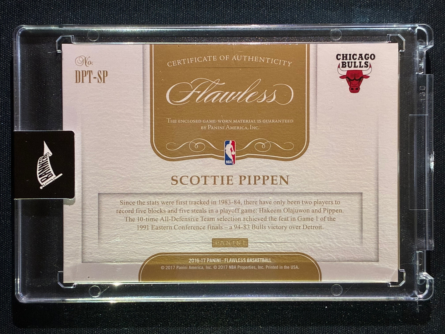 2016-17 Flawless SCOTTIE PIPPEN Dual Patch Silver 9/25 Game Worn