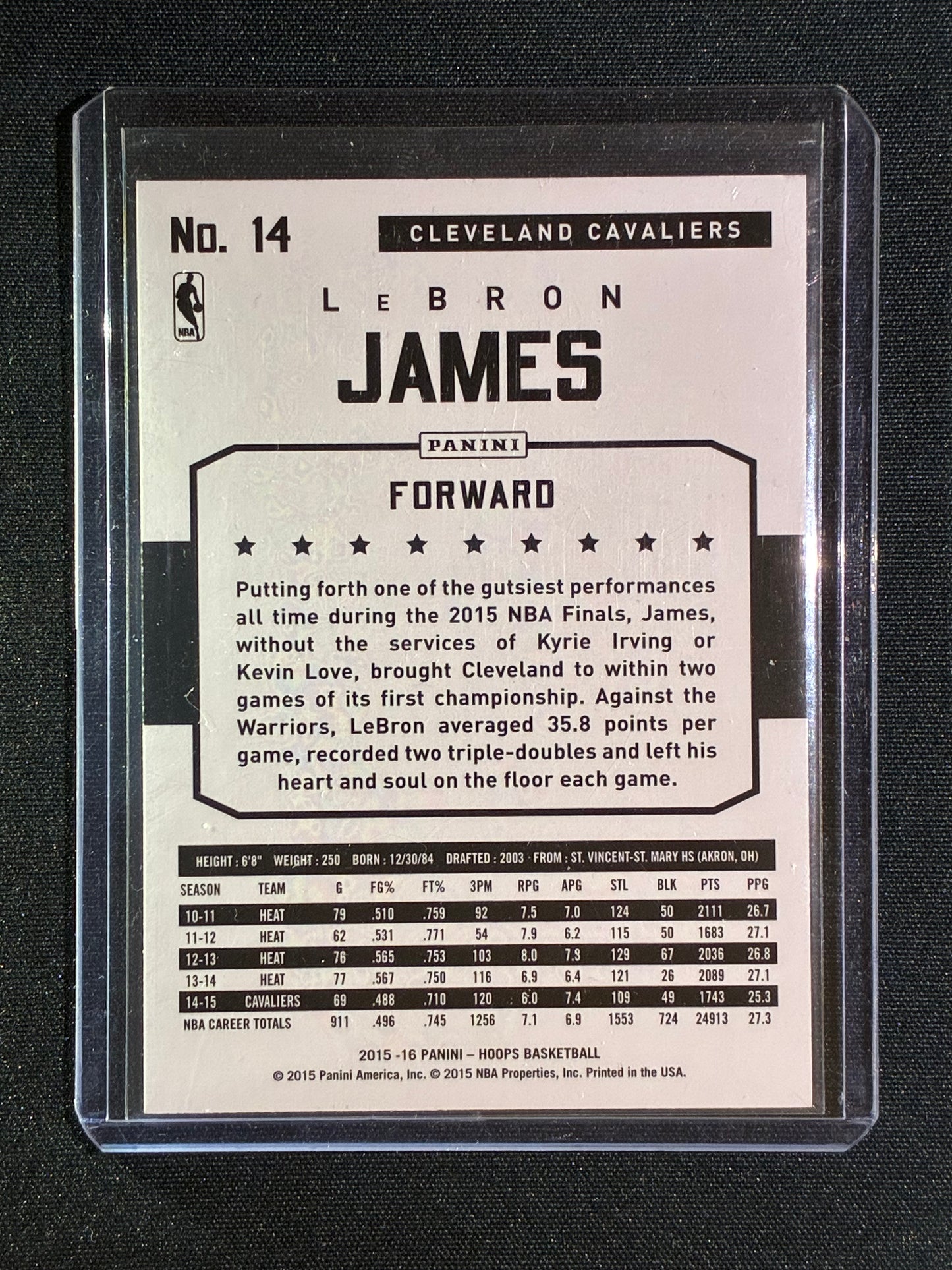 2015-16 Hoops LEBRON JAMES Base Chalk Toss #14