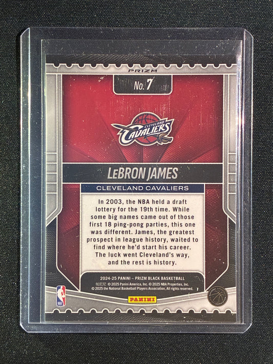 2024-25 Prizm Black LEBRON JAMES Luck of the Lottery Silver Prizm #7
