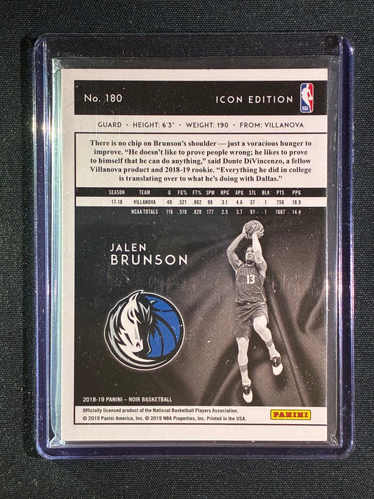 2018-19 Noir JALEN BRUNSON Rookie Base Icon Edition 14/85 #180
