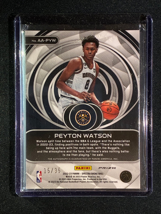 2022-23 Spectra PEYTON WATSON Aspiring Rookie Auto Purple 15/35