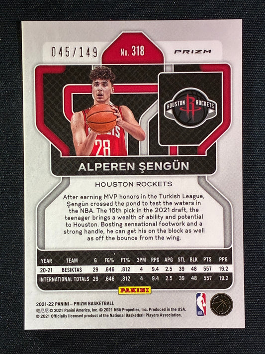 2021-22 Prizm ALPEREN SENGUN Rookie Purple Ice 45/149 #318