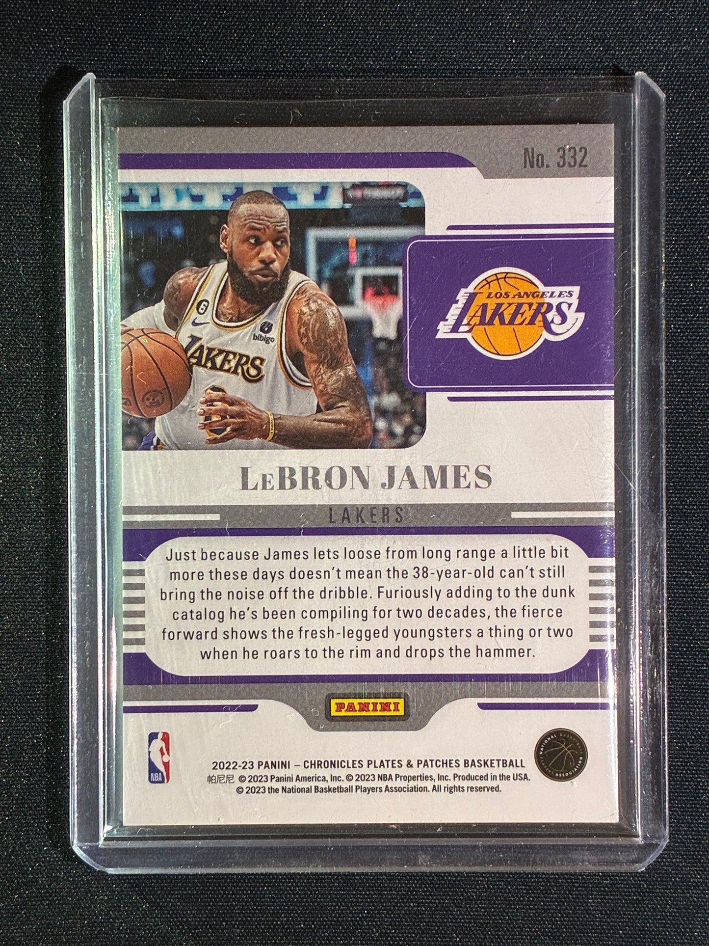2022-23 Chronicles LEBRON JAMES Plates & Patches Base 97/249 #332