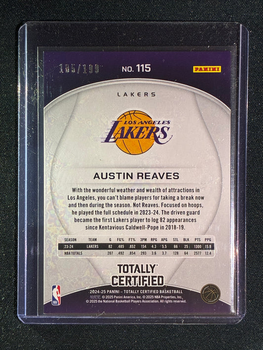 2024-25 Totally Certified AUSTIN REAVES Blue 185/199 #115