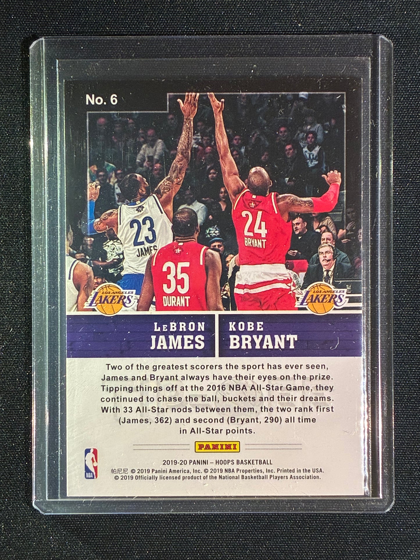 2019-20 Hoops LEBRON JAMES KOBE BRYANT Tip-Off #6 feat. KEVIN DURANT