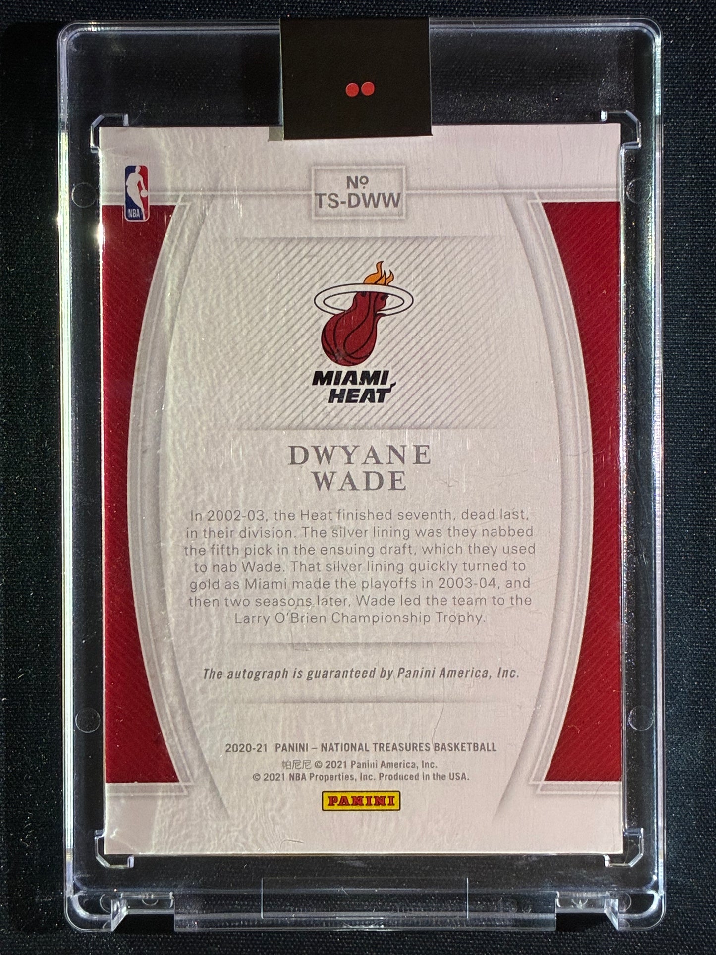 2020-21 National Treasures DWYANE WADE Treasured Signatures Auto Bronze 18/25 #DWW
