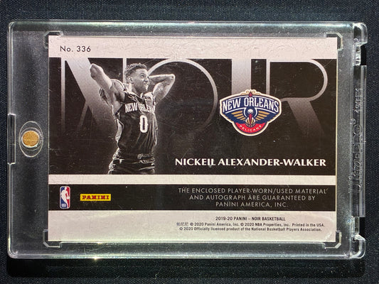 2019-20 Noir NICKEIL ALEXANDER-WALKER Rookie Patch Auto Black and White 10/99 #336