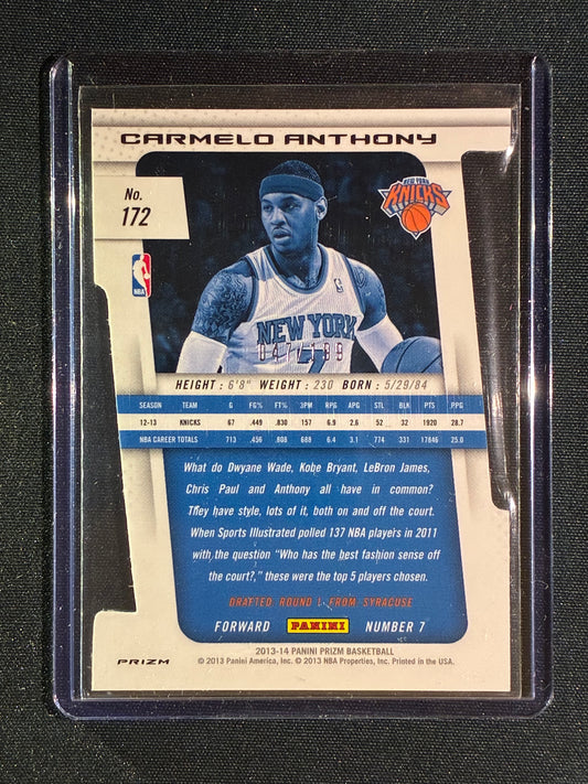 2013-14 Prizm CARMELO ANTHONY Light Blue Die-Cut 47/199 #172