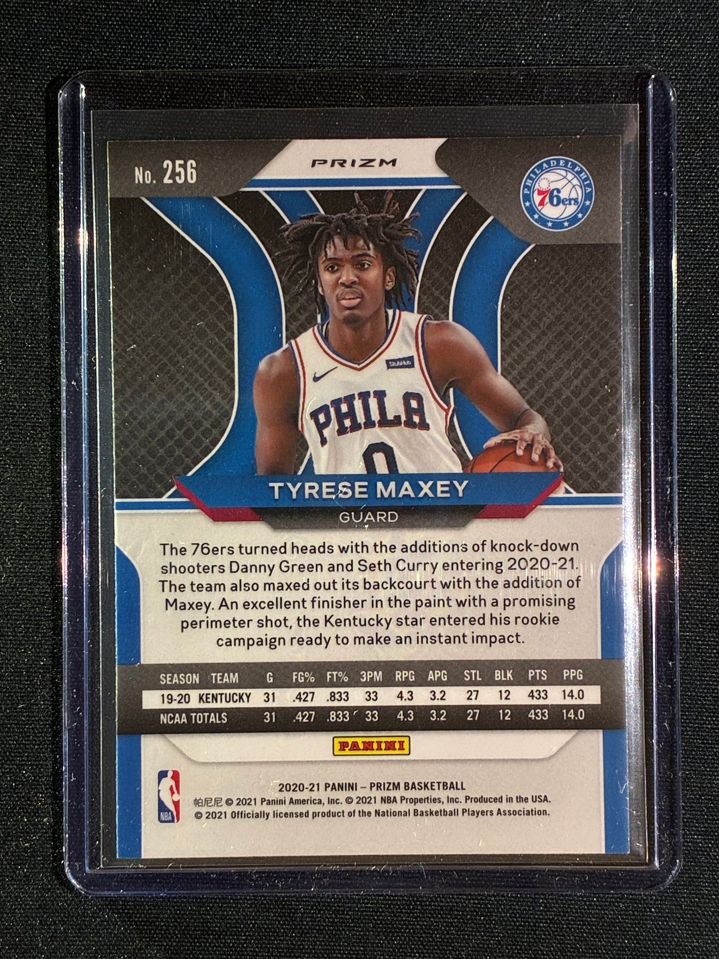 2020-21 Prizm TYRESE MAXEY Rookie Red Cracked Ice #256