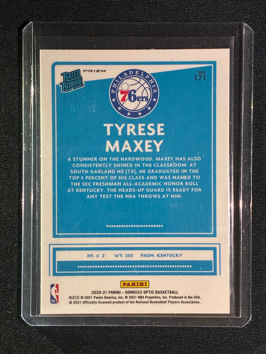 2020-21 Donruss Optic TYRESE MAXEY Rated Rookie Holo Silver Prizm #171