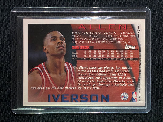 1996-97 Topps ALLEN IVERSON Rookie 50th Anniversary #171