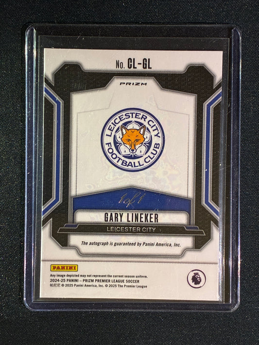 2024-25 Prizm EPL GARY LINEKER Club Legends Prizm Auto Black 1/1 #GL Leicester City