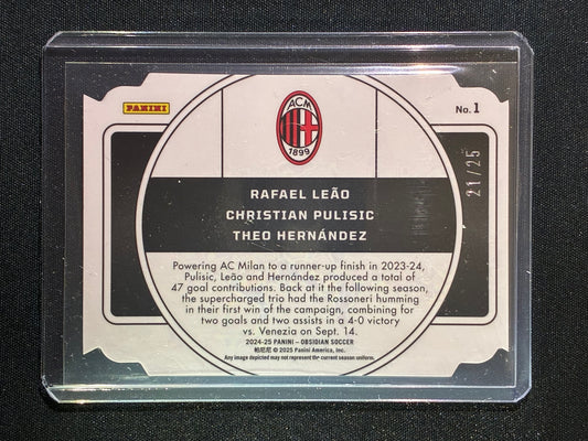 2024-25 Obsidian RAFAEL LEAO PULISIC HERNANDEZ Nucleus Die-Cut Blue 21/25