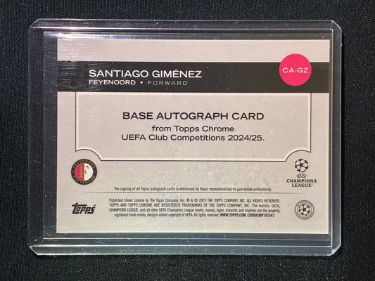 2024-25 Topps Chrome UEFA SANTIAGO GIMENEZ Base Auto Blue Lava 21/150 #GZ
