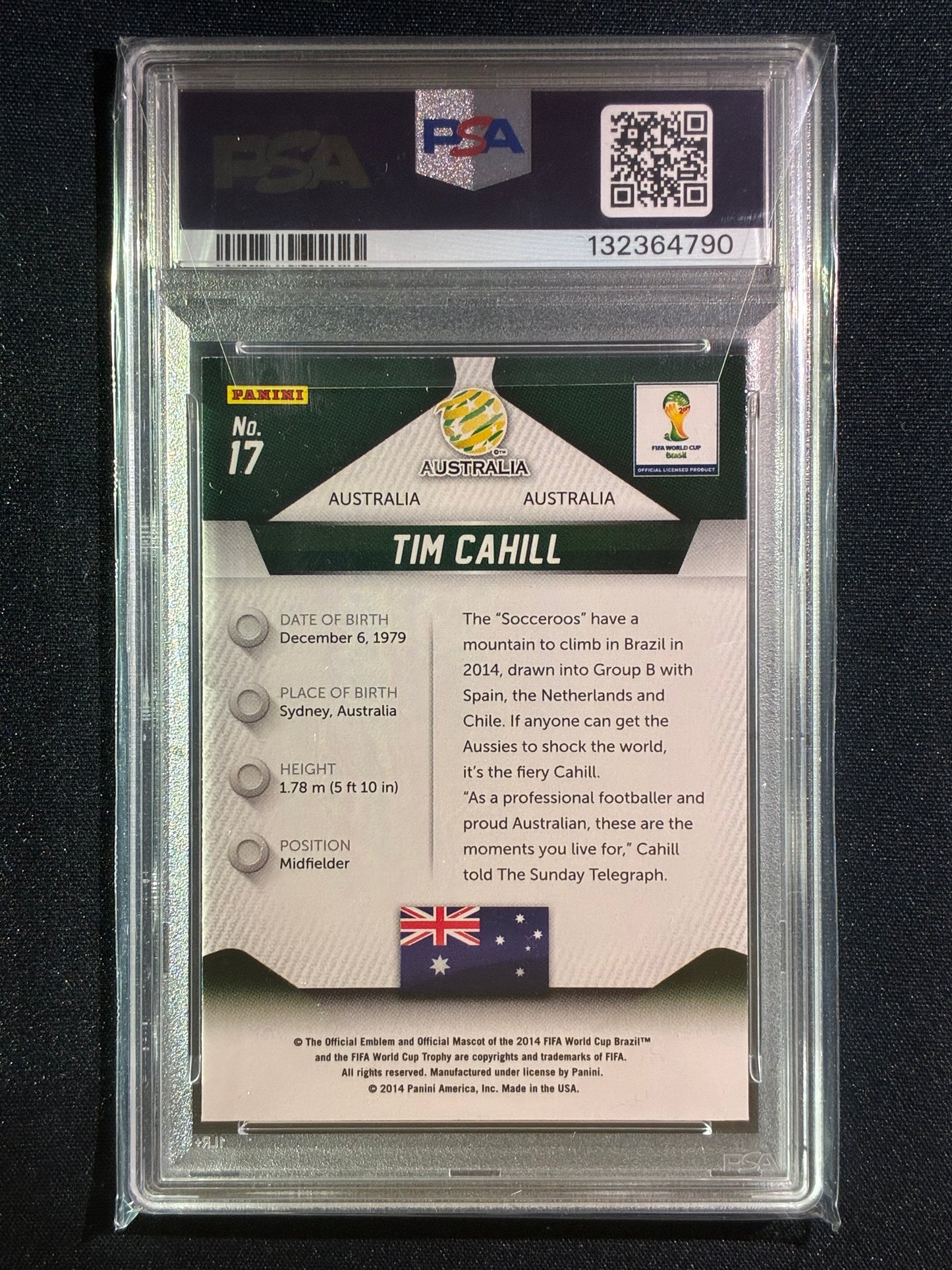 2014 Prizm FIFA World Cup TIM CAHILL Base #17 PSA 9 (790)