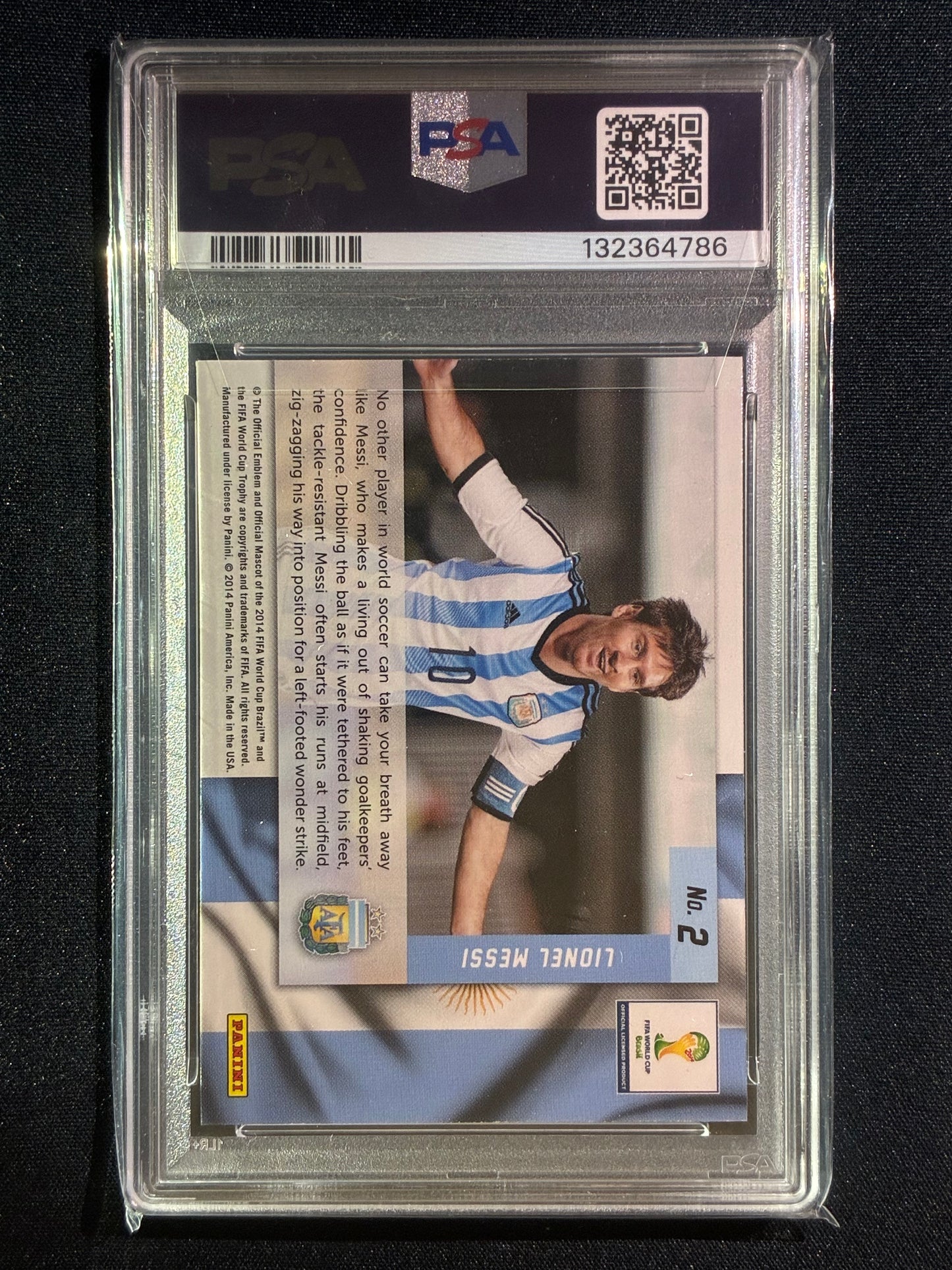 2014 Prizm FIFA World Cup LIONEL MESSI Net Finders Base #2 PSA 9 (786)