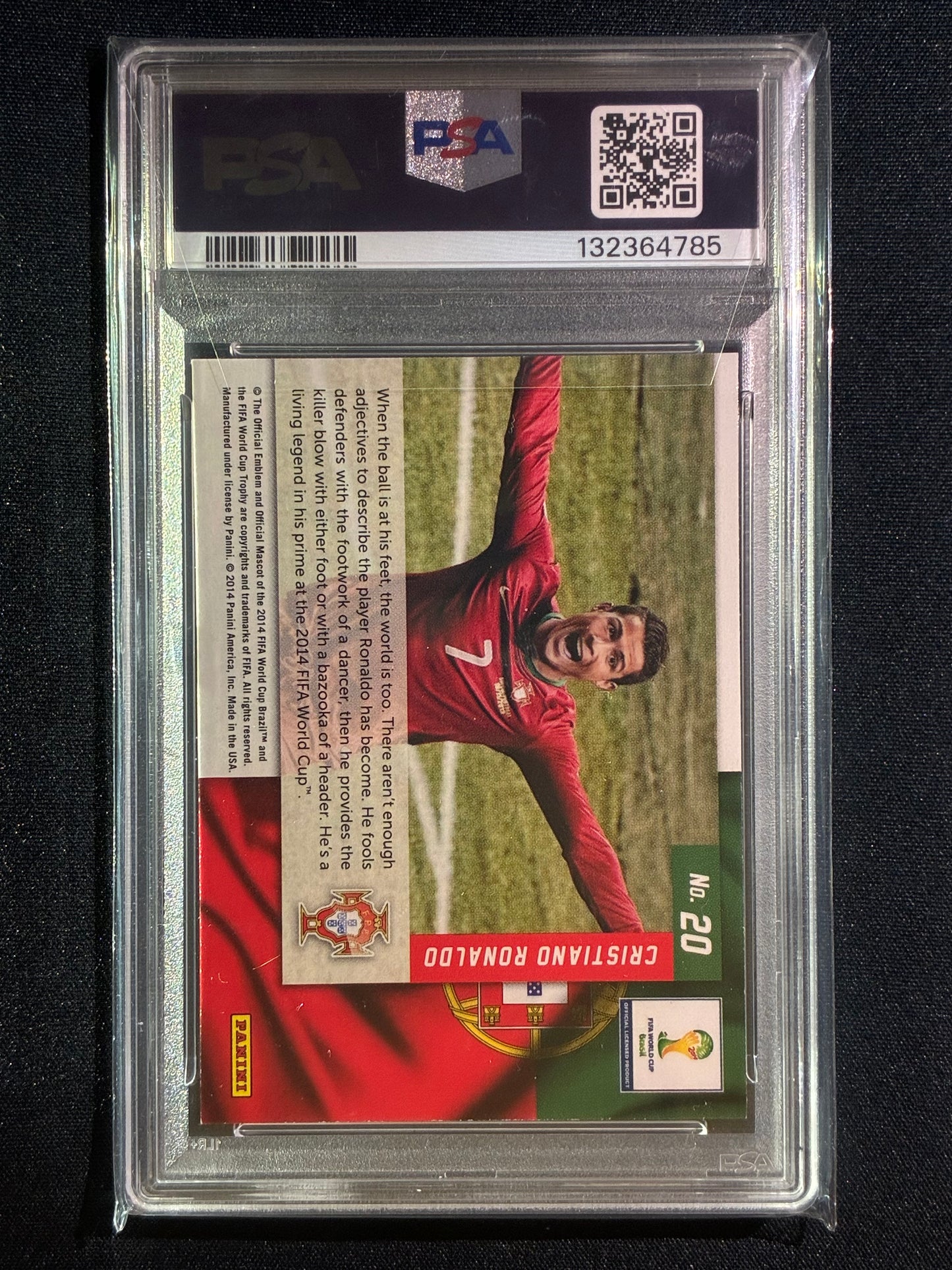 2014 Prizm FIFA World Cup CRISTIANO RONALDO Net Finders Base #20 PSA 9 (785)