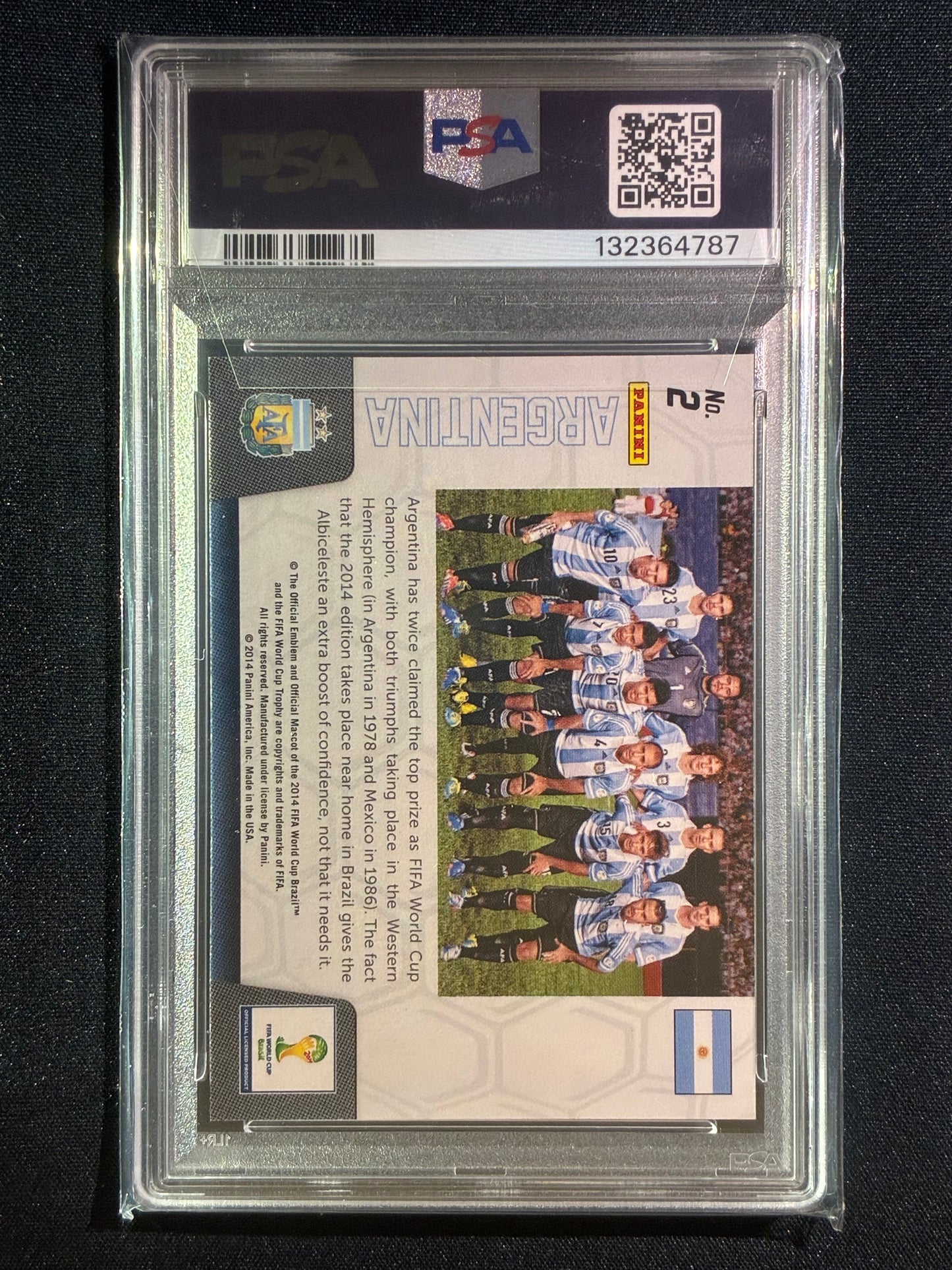 2014 Prizm FIFA World Cup ARGENTINA Team Photos Base #2 PSA 10 (787)