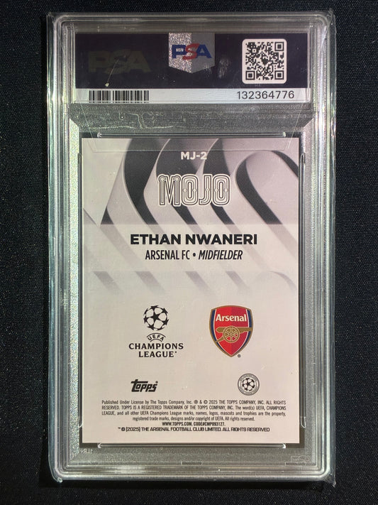 2024-25 Topps UEFA UCL ETHAN NWANERI Rookie Mojo Chrome SSP #2 PSA 10 (776)