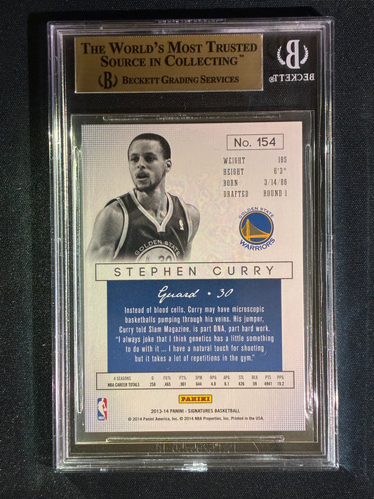2013-14 Signatures STEPHEN CURRY Blue 4/15 #154 BGS 9.5 True Gem Mint (901)