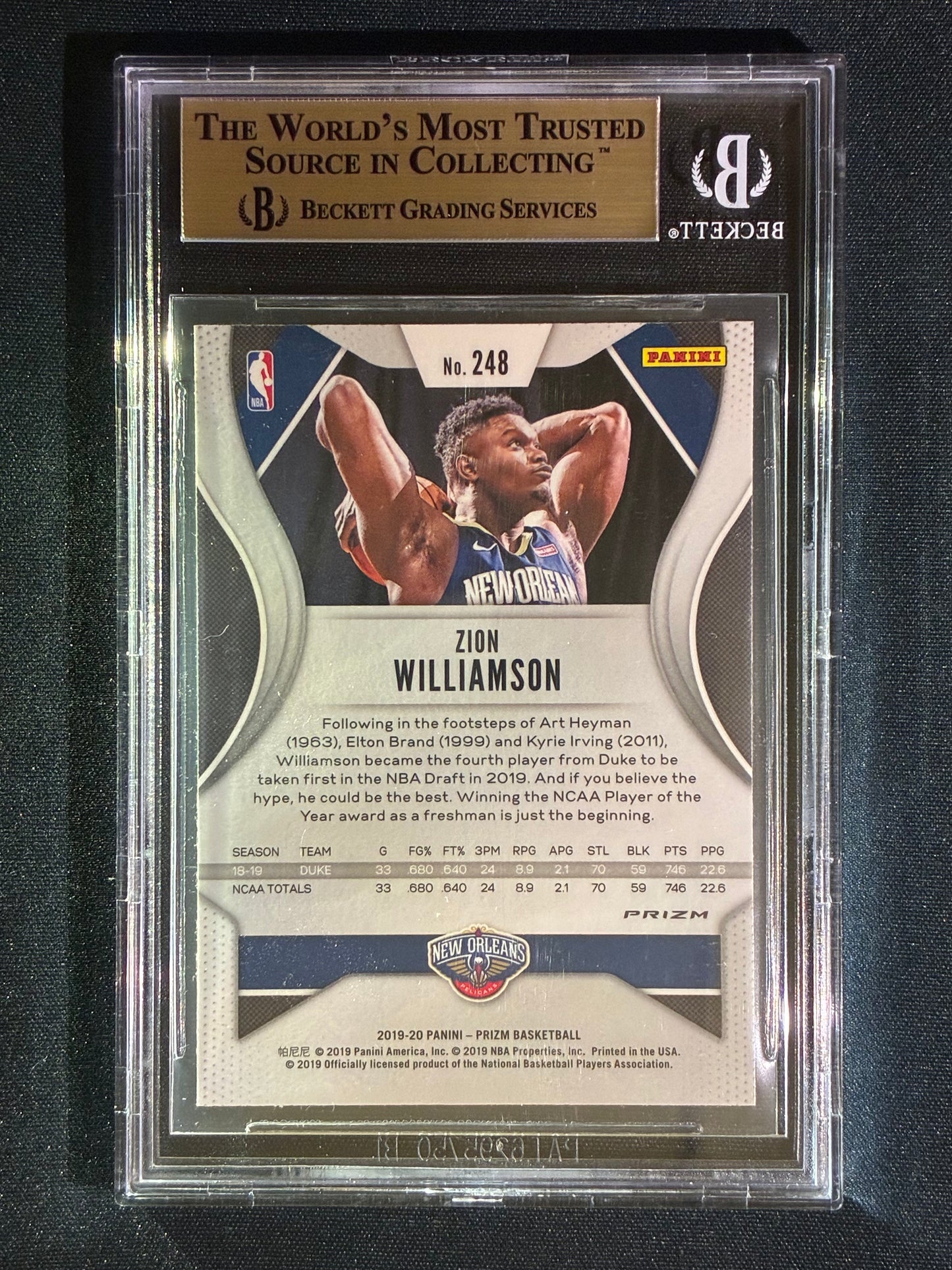 2019-20 Prizm ZION WILLIAMSON Rookie Red White and Blue #248 BGS 9.5 (379)