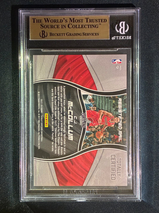 2017-18 Totally Certified C.J. MCCOLLUM Registered Mail Green 5/5 BGS 9.5 (399)