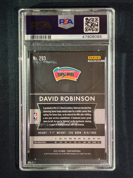 2015-16 Prizm DAVID ROBINSON Silver Prizm #293 PSA 9 (086)