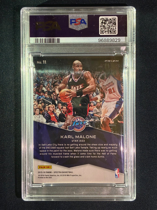 2015-16 Spectra KARL MALONE City Limits SSP #11 PSA 9 (829)