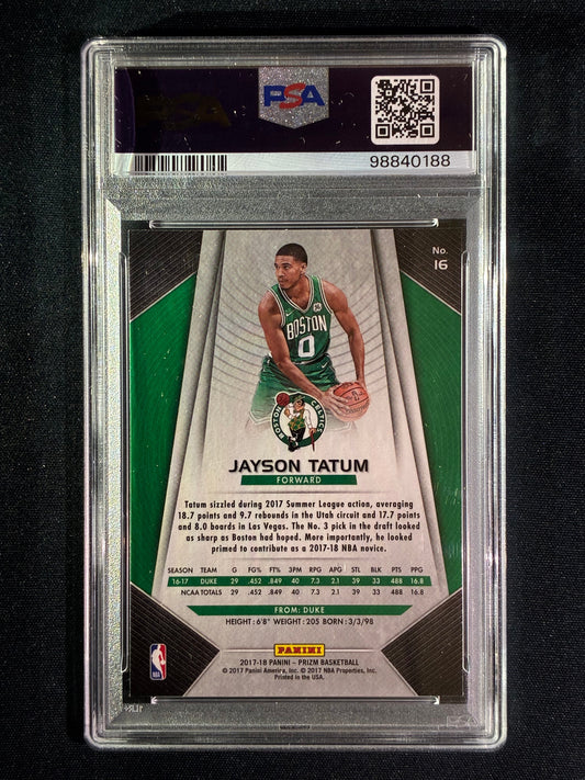 2017-18 Prizm JAYSON TATUM Prizm Rookie Base #16 PSA 9 (188)