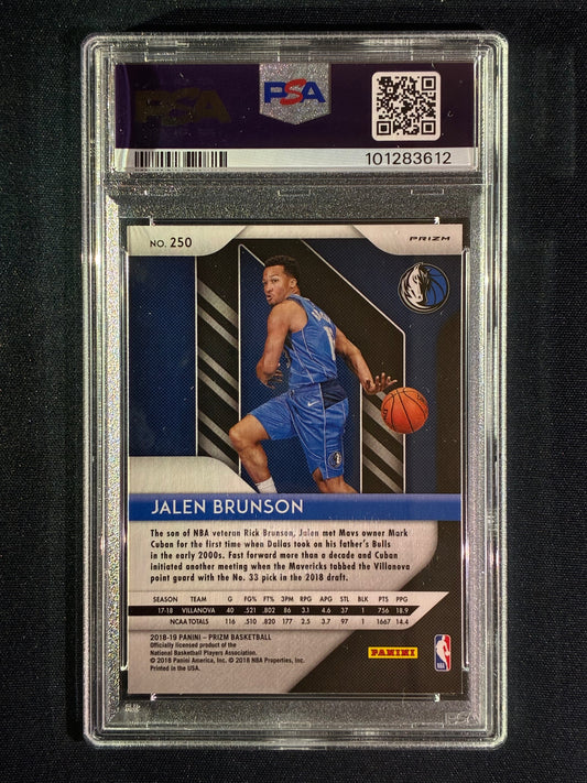 2018-19 Prizm JALEN BRUNSON Rookie Purple Wave SP #250 PSA 8 (612)