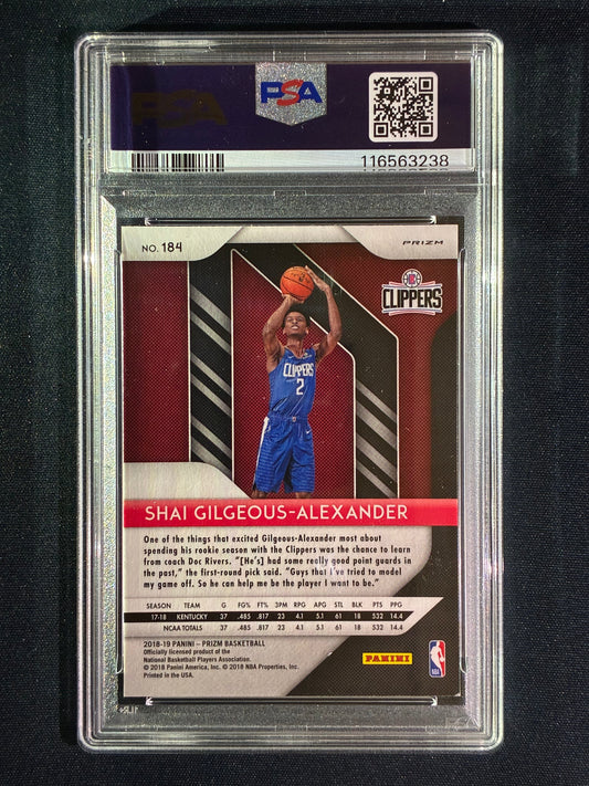 2018-19 Prizm SHAI GILGEOUS-ALEXANDER Rookie Silver Prizm #184 PSA 9 (238)