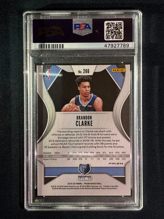 2019-20 Prizm BRANDON CLARKE Rookie Silver Prizm #266 PSA 9 (789)