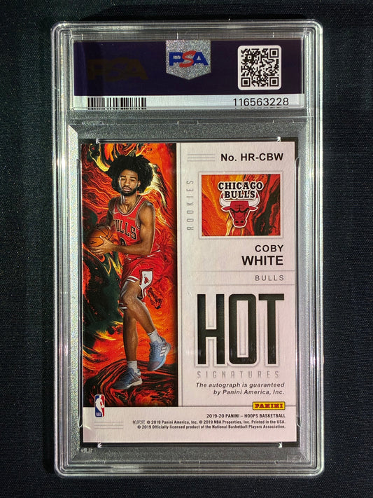 2019-20 Hoops COBY WHITE Rookie Hot Signature Auto #CBW PSA 9 (228)