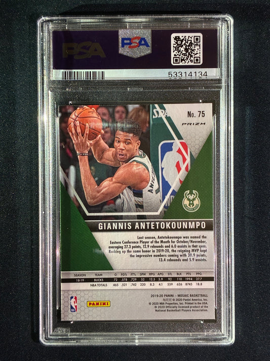 2019-20 Mosaic GIANNIS ANTETOKOUNMPO Pink Camo #75 PSA 9 (134)