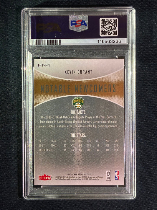 2007-08 Fleer Hot Prospects KEVIN DURANT Rookie Notable Newcomers #1 PSA 10 (236)