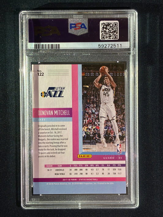 2017-18 Status DONOVAN MITCHELL Rookie Base #122 PSA 10 (511)