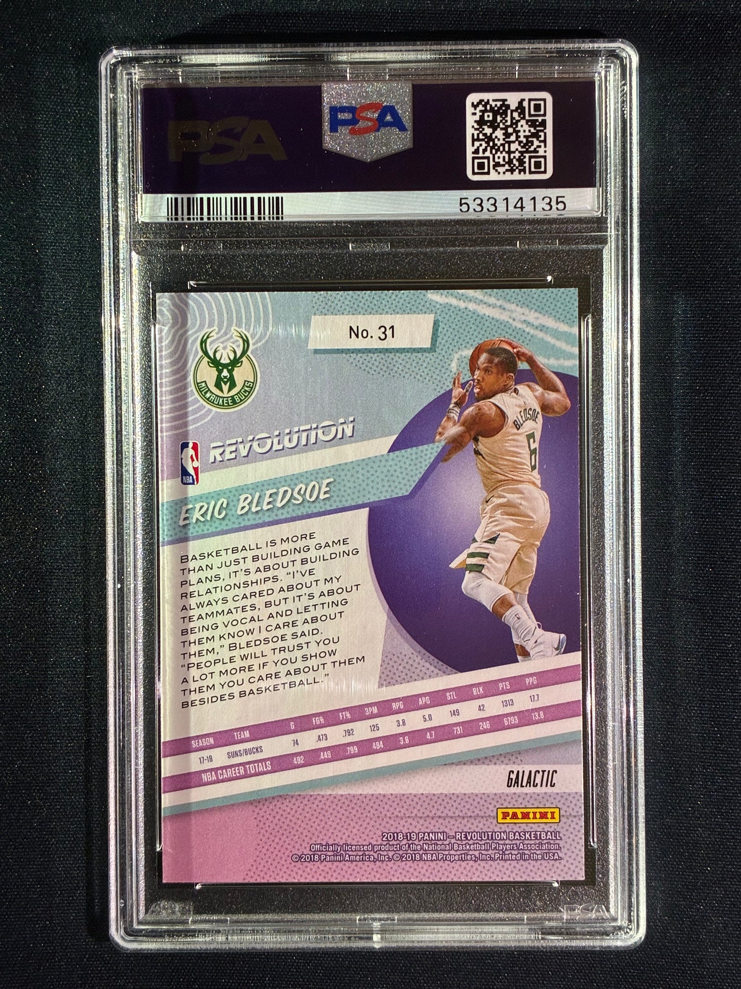 2018-19 Revolution ERIC BLEDSOE Galactic SSP #31 PSA 10 (135)